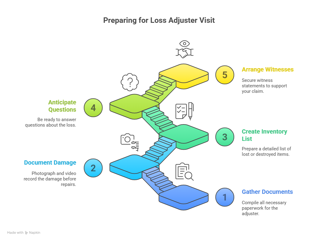 preparing loss adjuster visit